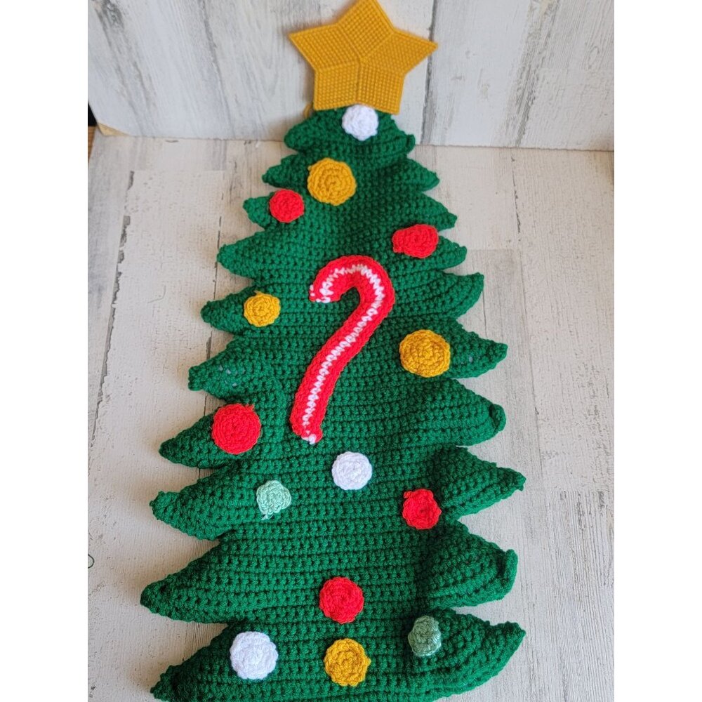 Large crocheted Christmas tree star sign Xmas home